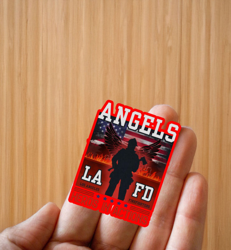 Fire Support Strong LA, Angels LAFD Heros In Actions Sticker ,Car Magnet