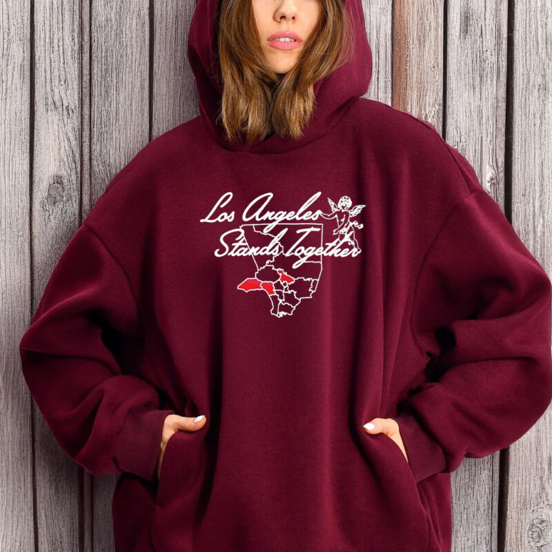 Los Angeles Stands Together La Strong Wildfires Map T-Shirt